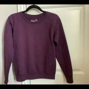Hanes Purple Long Sleeve Crewneck